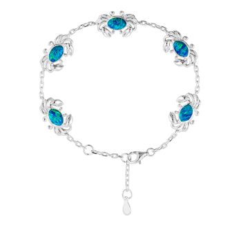 SS 925 Opal Blue Crab Bracelet
