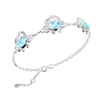 SS 925 Blue Crab Bracelet 6.5+1 IN