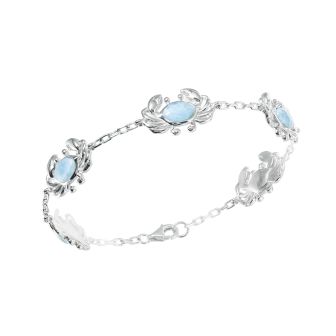 SS 925 Blue Crab Bracelet 6.5+1 IN