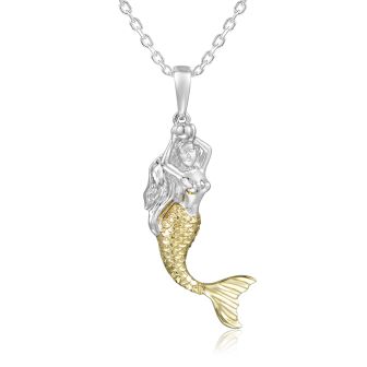 SS 14K 2T Mermaid Pendant