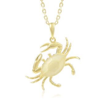 14K YG Blue Crab Pendant