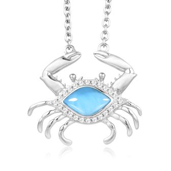 SS Blue Crab Necklace