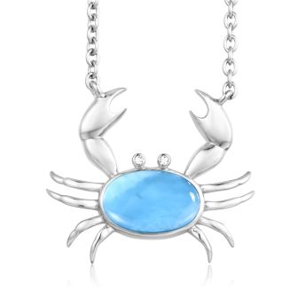 SS Blue Crab Necklace