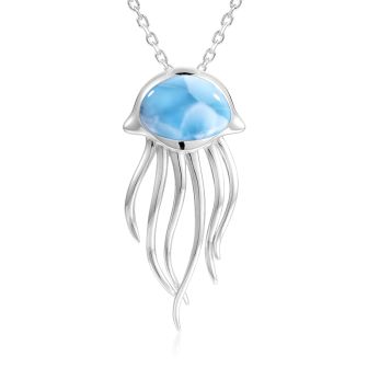 SS 925 Jellyfish Larimar Pendant