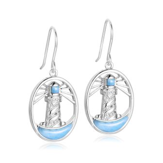 SS 925 Light House Larimar Earrings