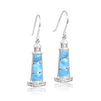 SS 925 Larimar Light House Earrings