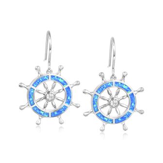SS 925 Opal Shipsheel Earrings