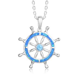 SS 925 Shipsheel Larimar Pendant