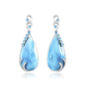 SS Larimar Tears of Joy Earrings