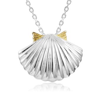 SS 14K 2T Sunshell Pendant