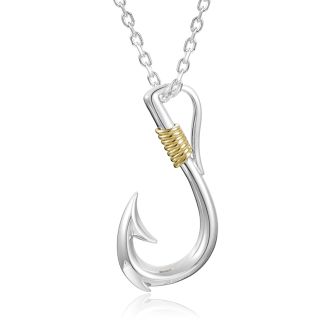SS 14K 2T Fishhook Pendant
