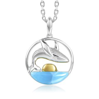 14K 2T WY Humpback Whale Pendant