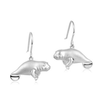 SS 925 Manatee Earrings