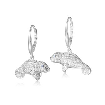 SS 925 Manatee Earrings