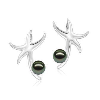 SS Tahitian Pearl Starfish Earrings