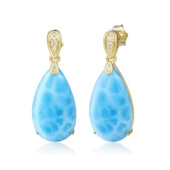 14KY Larimar Earrings