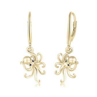 14KY LB Octopus Earrings