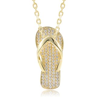14K YG Dia Slipper Pendant