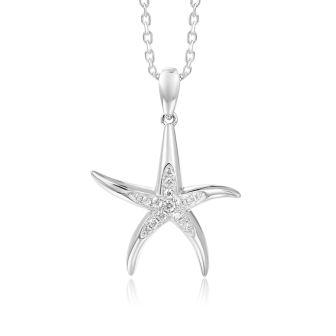 14K WG Starfish Pendant with Diamond