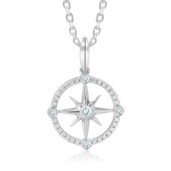 14K WG Compass Pendant