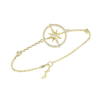 14KY Compass Bracelet SZ 7+1