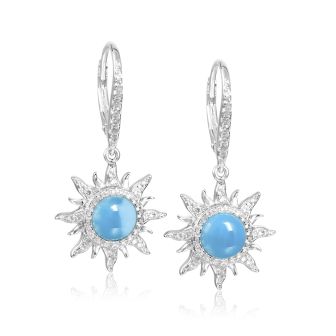 SS 925 Larimar Sun Earrings