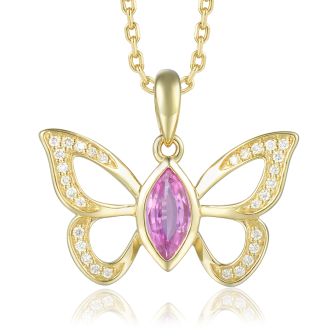 14KY Dia Butterfly Pendant