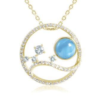 14KY Larimar Pendant