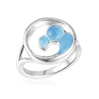 SS 925 Larimar Wave Ring