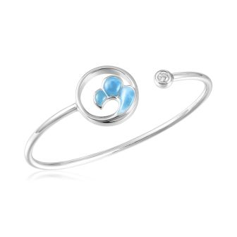 SS 925 Larimar Wave Bangle