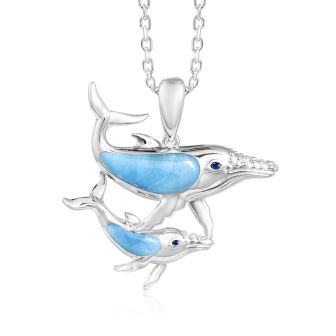 SS 925 Larimar Whale Pendant