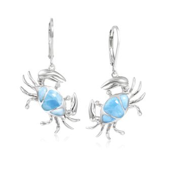 SS 925 Larimar Crab Earrings