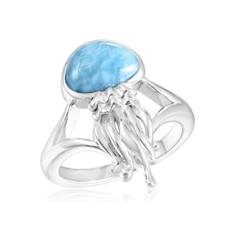 SS 925 Larimar Jelly Fish Ring