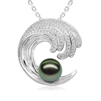 14KW Wave Tahitian Pearl Pendant