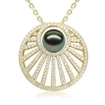 14KY Wave Tahitian Pearl Pendant