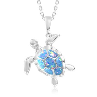 SS 925 Opal Turtle Pendant