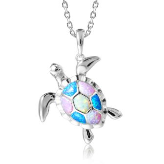 SS Opal Turtle Pendant