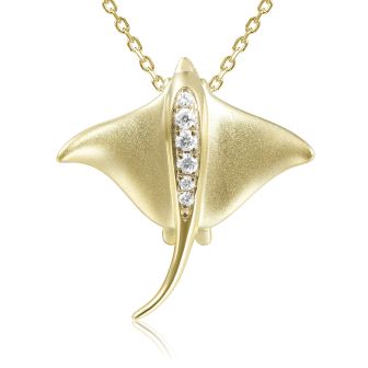 14K YG Stingray Pendant