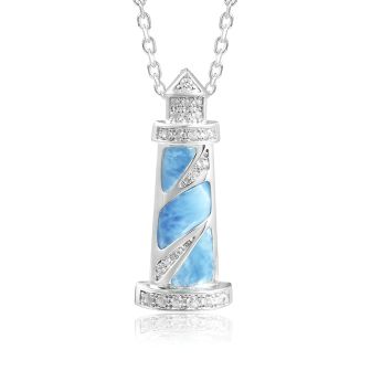 SS 925 Larimar Light House Pendant