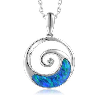SS 925 Opal Wave Pendant