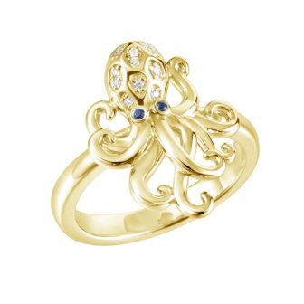 14K YG Octopus Ring