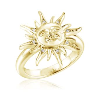 14K YG Larimar Sun Ring