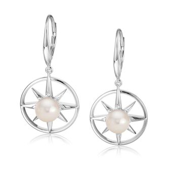 SS 925 FWP Compass Earrings