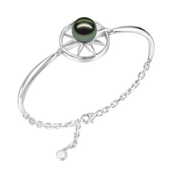 SS 925 Tahitian Pearl Compass Bracelet