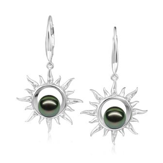 SS 925 Tahitian Pearl Earings